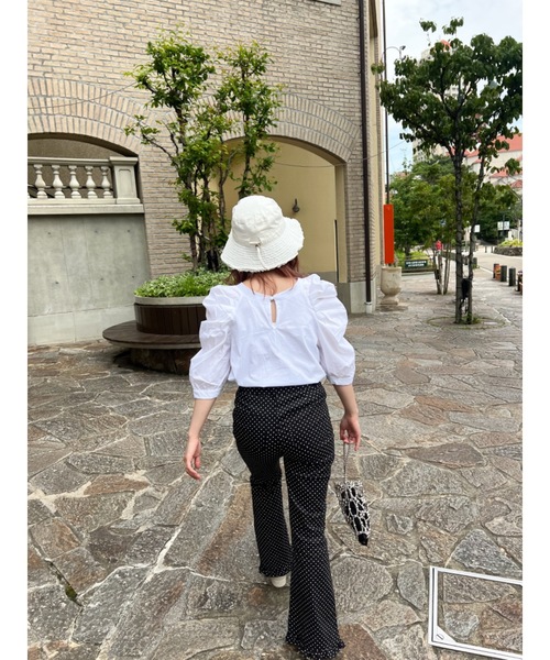 JUMELLE(ジュメロ)の「ロマンスリーブT(Tシャツ/カットソー・レディース・アイボリー/ブラック・FREE)」の10枚目の写真