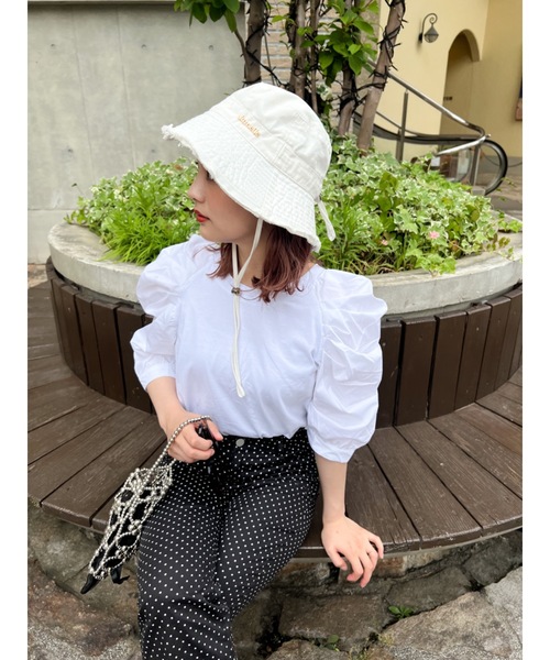 JUMELLE(ジュメロ)の「ロマンスリーブT(Tシャツ/カットソー・レディース・アイボリー/ブラック・FREE)」の14枚目の写真