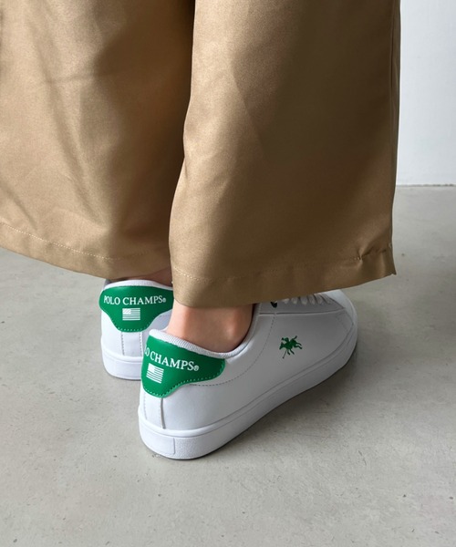 POLO CHAMPS（ポロチャンプス）の「【POLO CHAMPS/ポロチャンプス】別注 ワンポイント刺繍 ローカット ベーシック コートスニーカー（スニーカー・レディース・ネイビー/グリーン/グレイッシュベージュ/ライトグレー/ホワイト・23.0cm/23.5cm/24.0cm/24.5cm/25.0cm）」の17枚目の写真