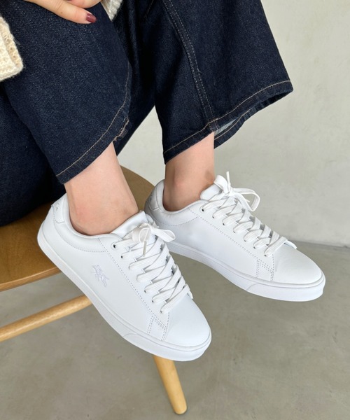 POLOCHAMPS（ポロチャンプス）の「【POLOCHAMPS/ポロチャンプス】別注 ワンポイント刺繍 ローカット ベーシック コートスニーカー（スニーカー・レディース・ネイビー/グリーン/グレイッシュベージュ/ライトグレー/ホワイト・23.0cm/23.5cm/24.0cm/24.5cm/25.0cm）」の6枚目の写真
