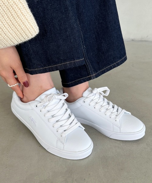 POLOCHAMPS（ポロチャンプス）の「【POLOCHAMPS/ポロチャンプス】別注 ワンポイント刺繍 ローカット ベーシック コートスニーカー（スニーカー・レディース・ネイビー/グリーン/グレイッシュベージュ/ライトグレー/ホワイト・23.0cm/23.5cm/24.0cm/24.5cm/25.0cm）」の10枚目の写真