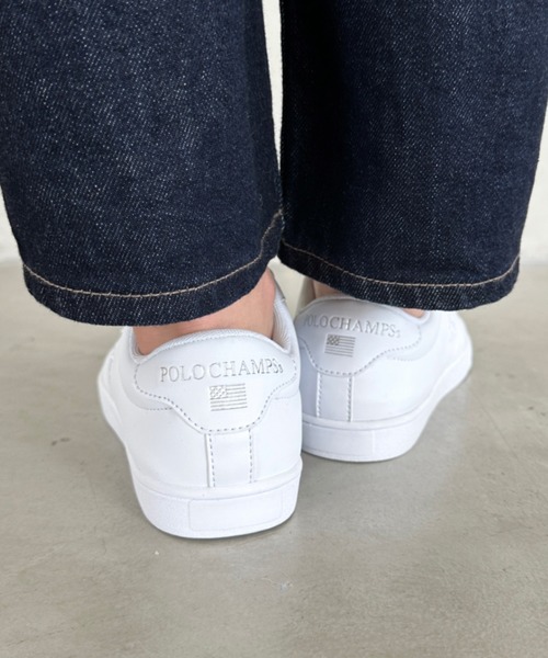 POLOCHAMPS（ポロチャンプス）の「【POLOCHAMPS/ポロチャンプス】別注 ワンポイント刺繍 ローカット ベーシック コートスニーカー（スニーカー・レディース・ネイビー/グリーン/グレイッシュベージュ/ライトグレー/ホワイト・23.0cm/23.5cm/24.0cm/24.5cm/25.0cm）」の11枚目の写真