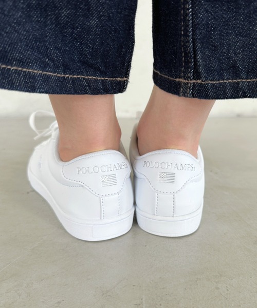 POLOCHAMPS（ポロチャンプス）の「【POLOCHAMPS/ポロチャンプス】別注 ワンポイント刺繍 ローカット ベーシック コートスニーカー（スニーカー・レディース・ネイビー/グリーン/グレイッシュベージュ/ライトグレー/ホワイト・23.0cm/23.5cm/24.0cm/24.5cm/25.0cm）」の12枚目の写真
