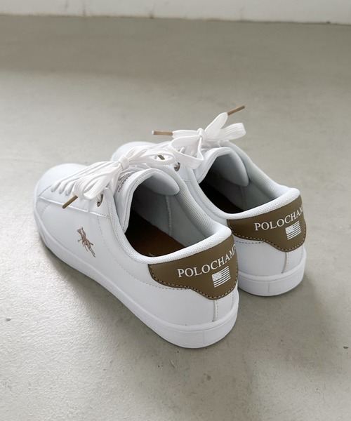 POLOCHAMPS（ポロチャンプス）の「【POLOCHAMPS/ポロチャンプス】別注 ワンポイント刺繍 ローカット ベーシック コートスニーカー（スニーカー・レディース・ネイビー/グリーン/グレイッシュベージュ/ライトグレー/ホワイト・23.0cm/23.5cm/24.0cm/24.5cm/25.0cm）」の20枚目の写真