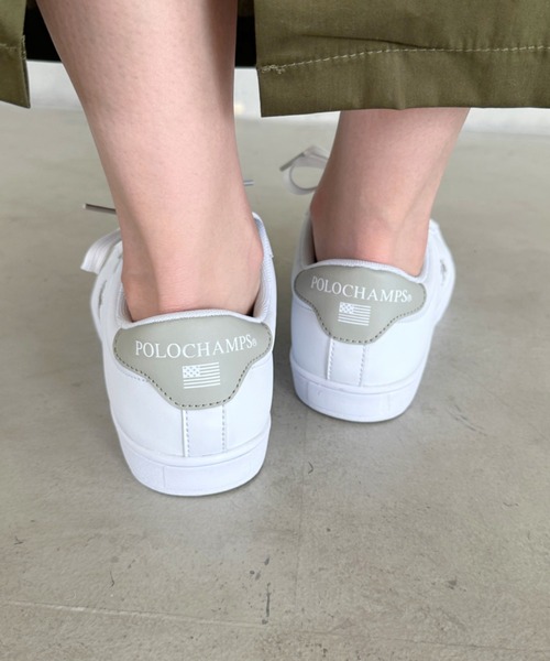 POLOCHAMPS（ポロチャンプス）の「【POLOCHAMPS/ポロチャンプス】別注 ワンポイント刺繍 ローカット ベーシック コートスニーカー（スニーカー・レディース・ネイビー/グリーン/グレイッシュベージュ/ライトグレー/ホワイト・23.0cm/23.5cm/24.0cm/24.5cm/25.0cm）」の15枚目の写真