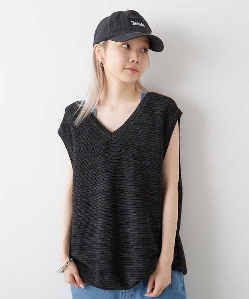 WHIMSIC（ウィムジック）の「【UNISEX】ストローヤーンVネック