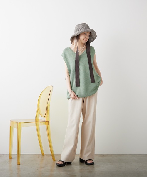 祝開店！大放出セール開催中 WHIMSIC（ウィムジック）の「【UNISEX】ストローヤーンVネック トップス