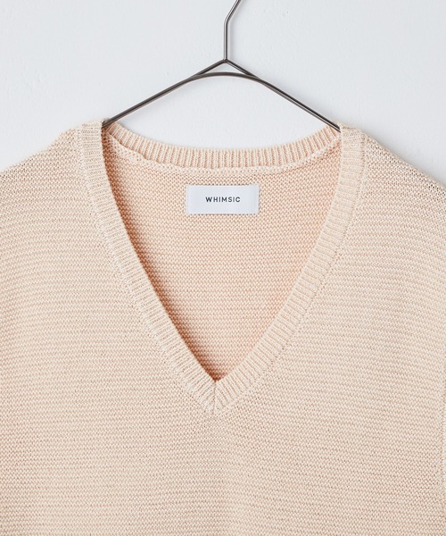 WHIMSIC（ウィムジック）の「【UNISEX】ストローヤーンVネック