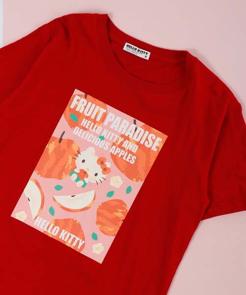 sanrio(サンリオ)の「sanrio サンリオ 半袖 Tシャツ(Tシャツ/カットソー・レディース・レッド/サックスブルー/ライトピンク/クリーム/レモンイエロー/オフホワイト/ネイビー・M/L/LL)」の7枚目の写真