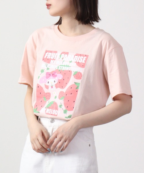 sanrio(サンリオ)の「sanrio サンリオ 半袖 Tシャツ(Tシャツ/カットソー・レディース・レッド/サックスブルー/ライトピンク/クリーム/レモンイエロー/オフホワイト/ネイビー・M/L/LL)」の20枚目の写真