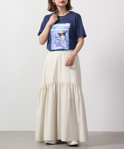 sanrio(サンリオ)の「sanrio サンリオ 半袖 Tシャツ(Tシャツ/カットソー・レディース・レッド/サックスブルー/ライトピンク/クリーム/レモンイエロー/オフホワイト/ネイビー・M/L/LL)」の10枚目の写真