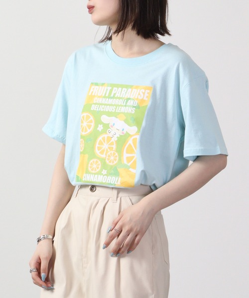 sanrio(サンリオ)の「sanrio サンリオ 半袖 Tシャツ(Tシャツ/カットソー・レディース・レッド/サックスブルー/ライトピンク/クリーム/レモンイエロー/オフホワイト/ネイビー・M/L/LL)」の11枚目の写真