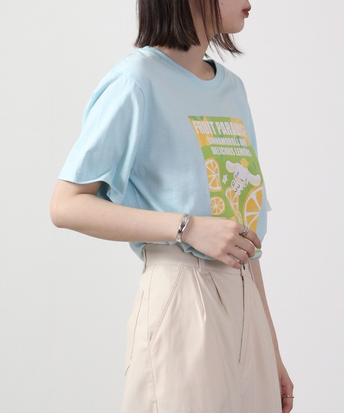 sanrio(サンリオ)の「sanrio サンリオ 半袖 Tシャツ(Tシャツ/カットソー・レディース・レッド/サックスブルー/ライトピンク/クリーム/レモンイエロー/オフホワイト/ネイビー・M/L/LL)」の12枚目の写真