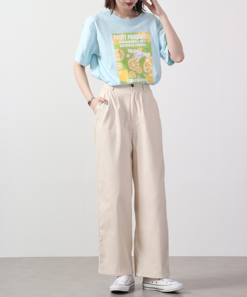 sanrio(サンリオ)の「sanrio サンリオ 半袖 Tシャツ(Tシャツ/カットソー・レディース・レッド/サックスブルー/ライトピンク/クリーム/レモンイエロー/オフホワイト/ネイビー・M/L/LL)」の14枚目の写真