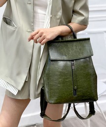 バックパック/リュック（グリーン・カーキ/緑色系・合成皮革/人工皮革