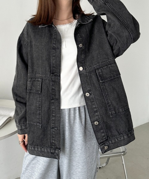 セール】ビッグサイズデニムジャケットブルゾン（デニムジャケット