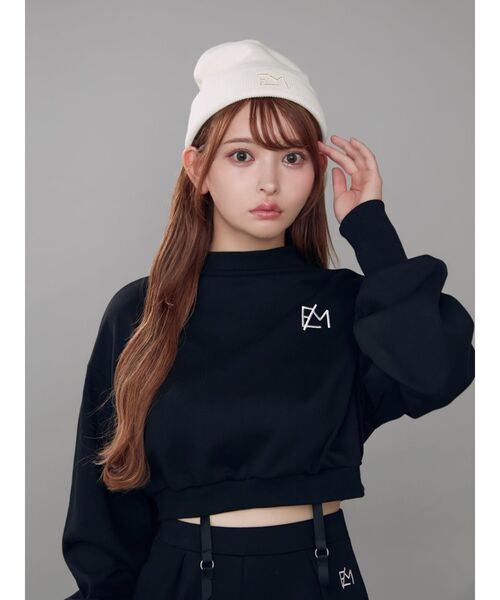 EATME（イートミー）の「3D刺繍ニットキャップ（ニットキャップ/ビーニー・レディース・アイボリー/ブラック・FREE）」の2枚目の写真