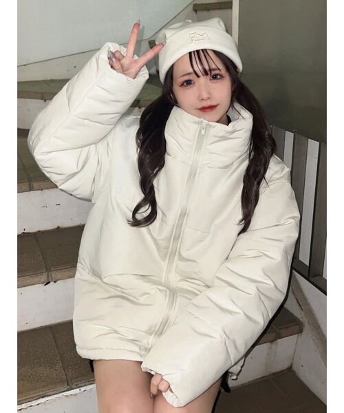 EATME（イートミー）の「3D刺繍ニットキャップ（ニットキャップ/ビーニー・レディース・アイボリー/ブラック・FREE）」の8枚目の写真