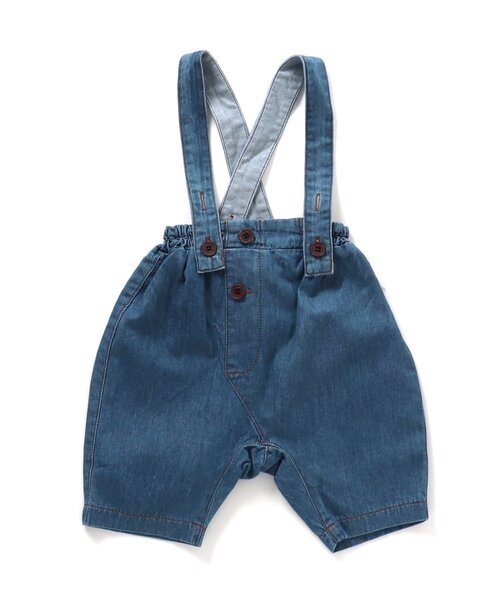 apres les cours（アプレレクール）の「デニム・チェック柄2WAYサロペット（サロペット/オーバーオール・キッズ・インディゴブルー/チェック・70/80）」の13枚目の写真