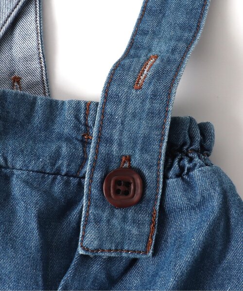 apres les cours（アプレレクール）の「デニム・チェック柄2WAYサロペット（サロペット/オーバーオール・キッズ・インディゴブルー/チェック・70/80）」の12枚目の写真