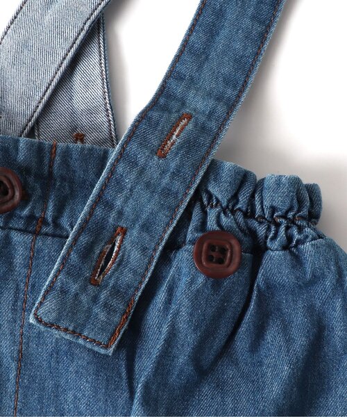 apres les cours（アプレレクール）の「デニム・チェック柄2WAYサロペット（サロペット/オーバーオール・キッズ・インディゴブルー/チェック・70/80）」の5枚目の写真