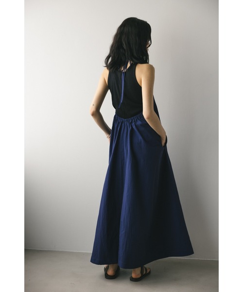 STYLEMIXER（スタイルミキサー）の「クラッシュナイロンホルターキャミワンピース（ワンピース・レディース・ネイビー/ブラック・SMALL/MEDIUM）」の16枚目の写真