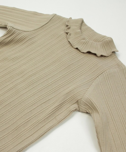 chil2（チルツー）の「ランダムテレコ ハイネックTシャツ（Tシャツ/カットソー・キッズ・ベージュ/ミント/ラベンダー/チャコールグレー/クリーム/ピンク・90cm/110cm/120cm/80ｃｍ/140cm/100cm/130cm）」の17枚目の写真