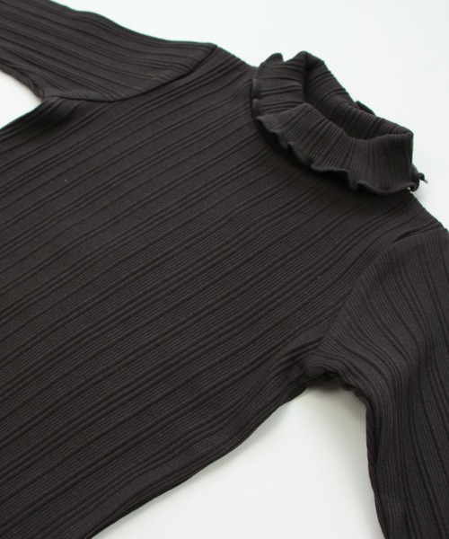 chil2（チルツー）の「ランダムテレコ ハイネックTシャツ（Tシャツ/カットソー・キッズ・ベージュ/ミント/ラベンダー/チャコールグレー/クリーム/ピンク・90cm/110cm/120cm/80ｃｍ/140cm/100cm/130cm）」の15枚目の写真