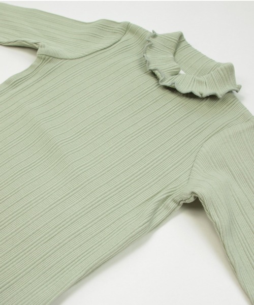 chil2（チルツー）の「ランダムテレコ ハイネックTシャツ（Tシャツ/カットソー・キッズ・ベージュ/ミント/ラベンダー/チャコールグレー/クリーム/ピンク・90cm/110cm/120cm/80ｃｍ/140cm/100cm/130cm）」の13枚目の写真