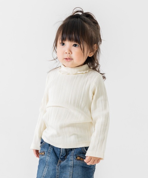 chil2（チルツー）の「ランダムテレコ ハイネックTシャツ（Tシャツ/カットソー・キッズ・ベージュ/ミント/ラベンダー/チャコールグレー/クリーム/ピンク・90cm/110cm/120cm/80ｃｍ/140cm/100cm/130cm）」の22枚目の写真