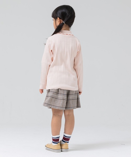 chil2（チルツー）の「ランダムテレコ ハイネックTシャツ（Tシャツ/カットソー・キッズ・ベージュ/ミント/ラベンダー/チャコールグレー/クリーム/ピンク・90cm/110cm/120cm/80ｃｍ/140cm/100cm/130cm）」の9枚目の写真