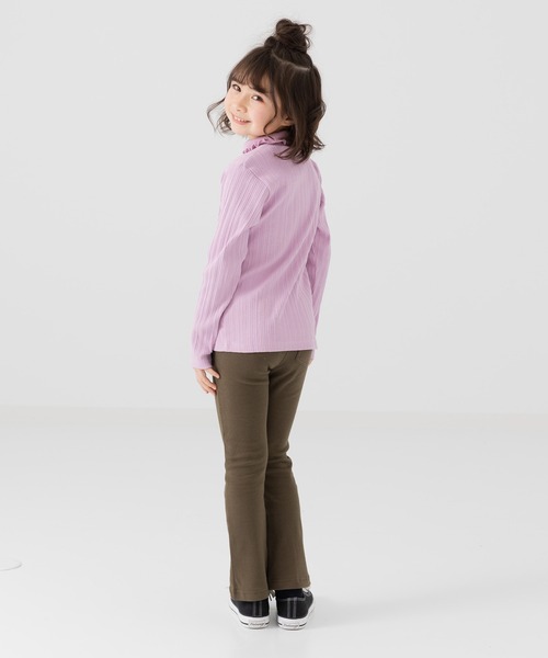 chil2（チルツー）の「ランダムテレコ ハイネックTシャツ（Tシャツ/カットソー・キッズ・ベージュ/ミント/ラベンダー/チャコールグレー/クリーム/ピンク・90cm/110cm/120cm/80ｃｍ/140cm/100cm/130cm）」の11枚目の写真