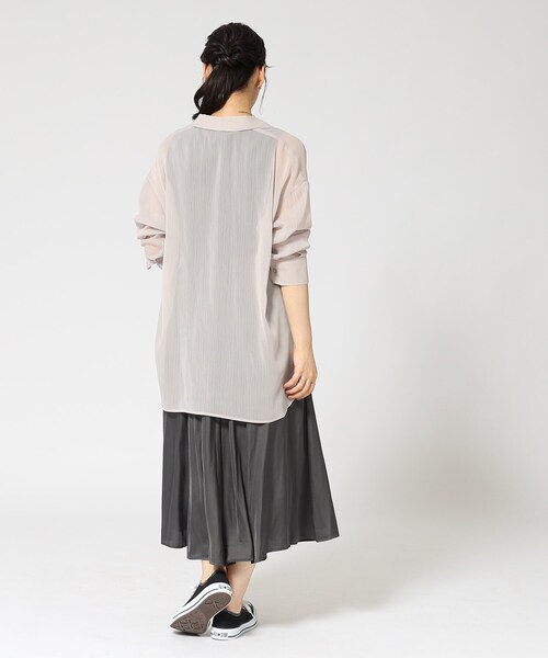 DRESKIP（ドレスキップ）の「◆楽してきれい見えが叶う！ サテンフレア ワイドスカーチョ（その他パンツ・レディース・チャコールグレー/ライトグレー/ブラック系/ベージュ系その他/グリーン・02/03）」の17枚目の写真