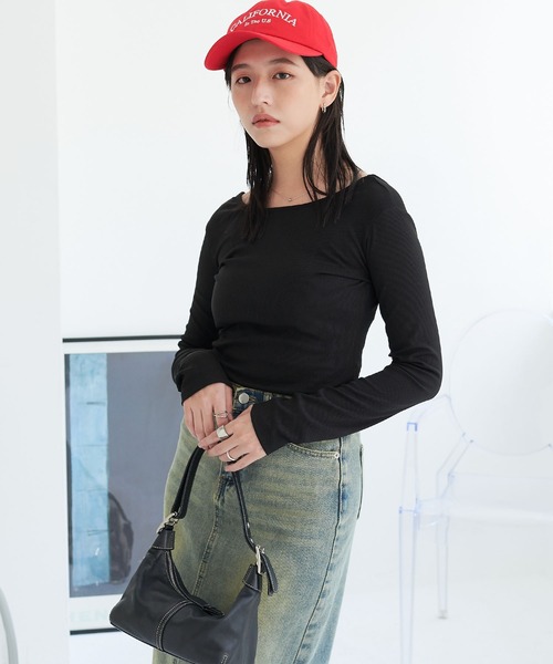 ECRIRE（エクリール）の「バックオープン ロングスリーブカットソー（Tシャツ/カットソー・レディース・アイボリー/ブラック・M）」の16枚目の写真