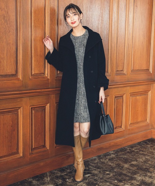 Andemiu（アンデミュウ）の「モッサスタンドコート906695（チェスターコート・レディース・ベージュ/ブラック/オレンジ・FREE）」の21枚目の写真