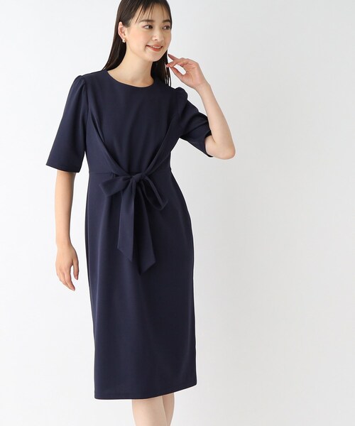 index（インデックス）の「◇ウエストリボンジャージワンピース【洗濯