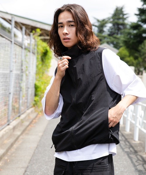 WEGO（ウィゴー）の「WEGO/【セットアップ対応】ナイロントラックベスト（ベスト・メンズ・ブラック/ダークグレー・FREE）」の8枚目の写真