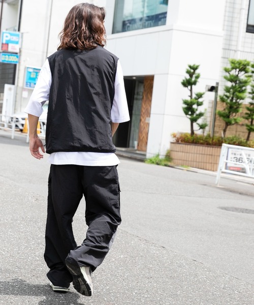 WEGO（ウィゴー）の「WEGO/【セットアップ対応】ナイロントラックベスト（ベスト・メンズ・ブラック/ダークグレー・FREE）」の12枚目の写真