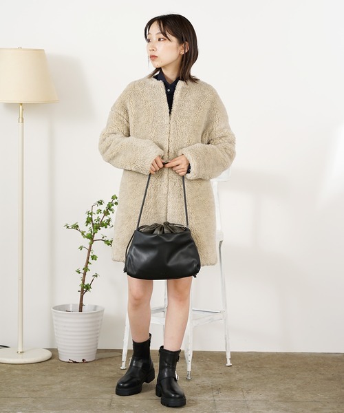 TICCA（ティッカ）の「TICCA/ティッカ ウールファーロングコート（ダウンジャケット/コート・レディース・キャメル/ベージュ・FREE）」の13枚目の写真