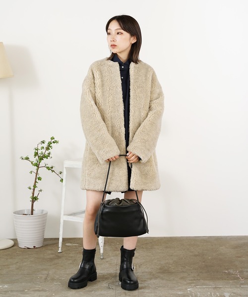 TICCA（ティッカ）の「TICCA/ティッカ ウールファーロングコート（ダウンジャケット/コート・レディース・キャメル/ベージュ・FREE）」の14枚目の写真