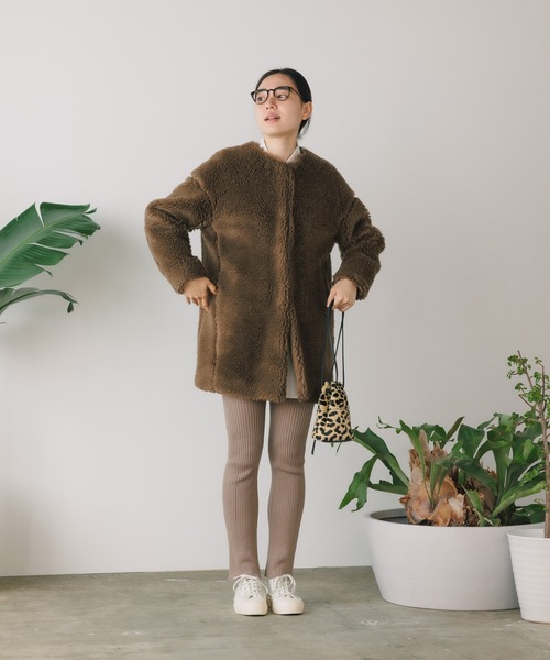 TICCA（ティッカ）の「TICCA/ティッカ ウールファーロングコート（ダウンジャケット/コート・レディース・キャメル/ベージュ・FREE）」の17枚目の写真