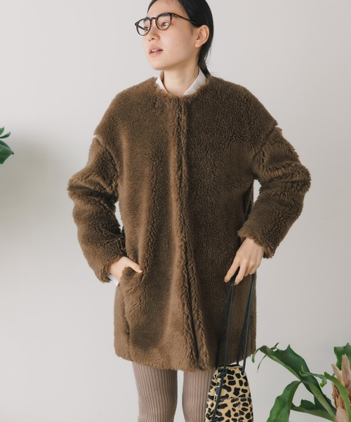 TICCA（ティッカ）の「TICCA/ティッカ ウールファーロングコート（ダウンジャケット/コート・レディース・キャメル/ベージュ・FREE）」の19枚目の写真