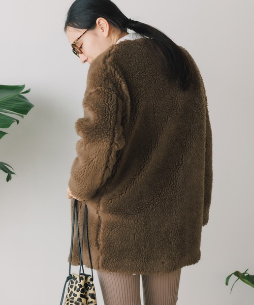 TICCA（ティッカ）の「TICCA/ティッカ ウールファーロングコート（ダウンジャケット/コート・レディース・キャメル/ベージュ・FREE）」の16枚目の写真