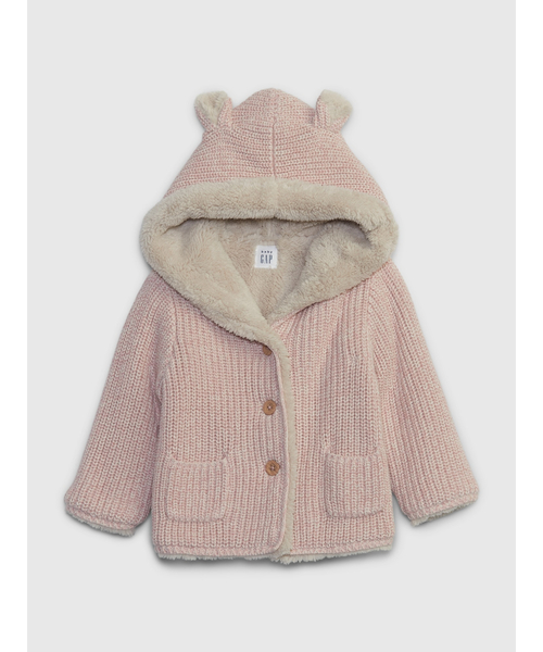 GAP（ギャップ）の「裏ボアセーターカーディガン (ベビー)（カーディガン/ボレロ・キッズ・グレー/ピンク/チャコールグレー/ナチュラル/ブラウン/ブルー・3-6M/12-18M/18-24M/6-12M）」の6枚目の写真