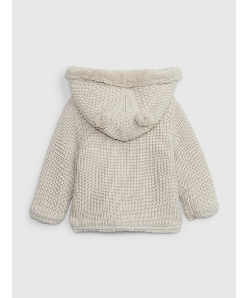 GAP（ギャップ）の「裏ボアセーターカーディガン (ベビー)（カーディガン/ボレロ・キッズ・グレー/ピンク/チャコールグレー/ナチュラル/ブラウン/ブルー・3-6M/12-18M/18-24M/6-12M）」の8枚目の写真