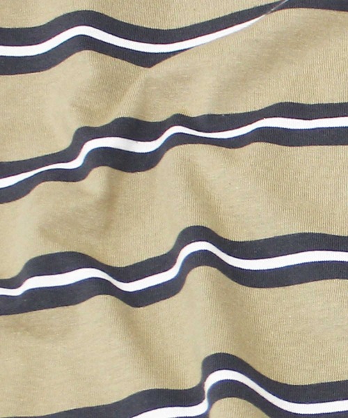 SHISKY(シスキー)の「ボーダーBIGシルエット ロンT(Tシャツ/カットソー・メンズ・チャコール/ベージュ/ネイビー/オフホワイト/ダークグリーン/ブラック/グレー系/ベージュ系/パープル系/ホワイト系/ブラック系・M/L/XL)」の19枚目の写真