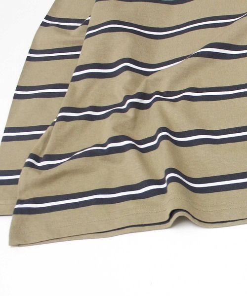 SHISKY(シスキー)の「ボーダーBIGシルエット ロンT(Tシャツ/カットソー・メンズ・チャコール/ベージュ/ネイビー/オフホワイト/ダークグリーン/ブラック/グレー系/ベージュ系/パープル系/ホワイト系/ブラック系・M/L/XL)」の21枚目の写真