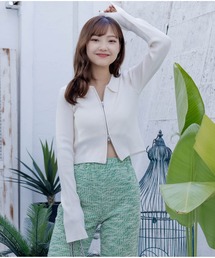 clear | 長袖ダブルジップニットトップス≪2023AW新作≫(ニット/セーター)