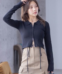 clear | 長袖ダブルジップニットトップス≪2023AW新作≫(ニット/セーター)