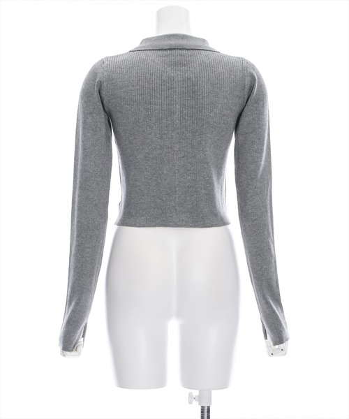 clear(クリア)の「長袖ダブルジップニットトップス(ニット/セーター・レディース・ブラック/アイボリー/グレー/ピンク・F)」の8枚目の写真